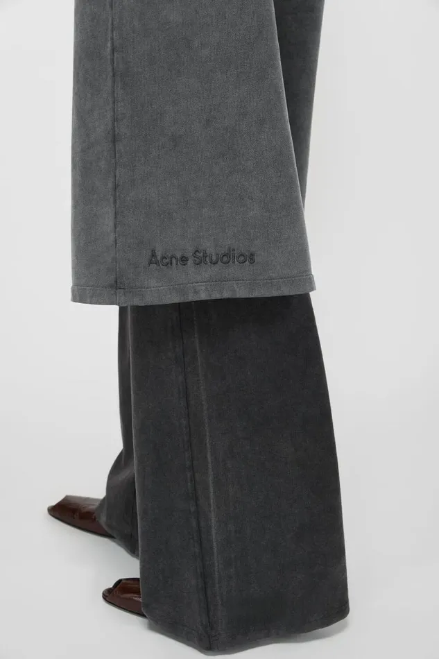 Acne Studios Layered Trousers Anthraciteblack Woman Trousers