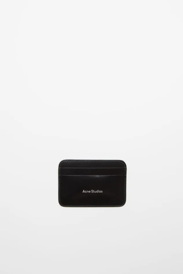 Acne Studios Leather Card Holder Black Man Small Leather Goods