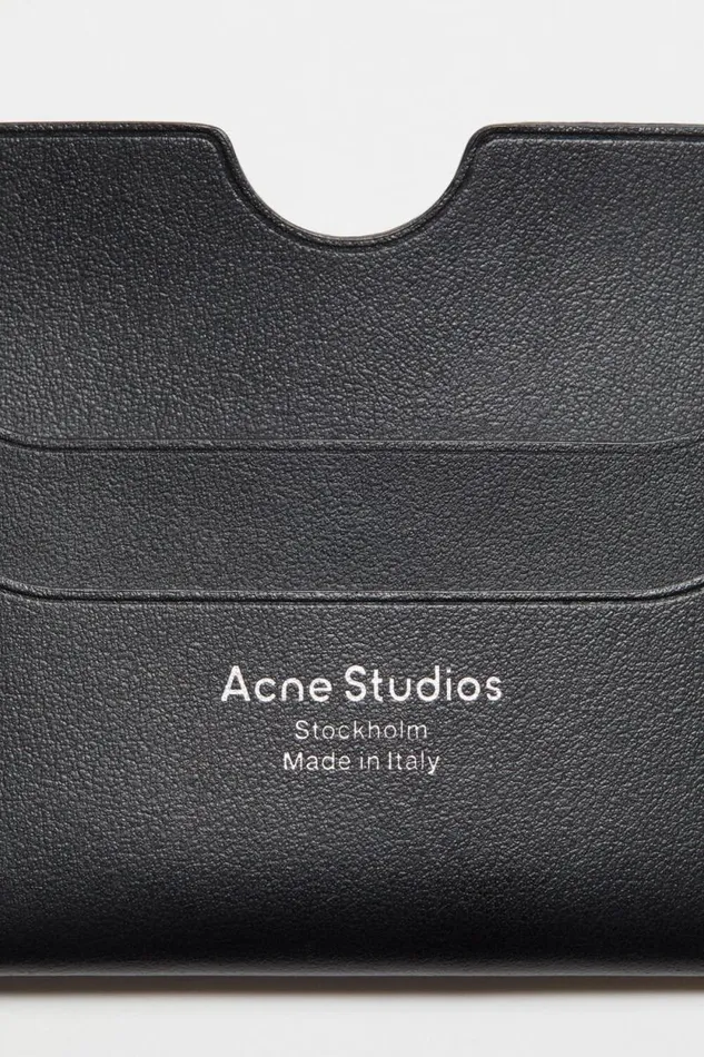 Acne Studios Leather Card Holder Black Man Small Leather Goods