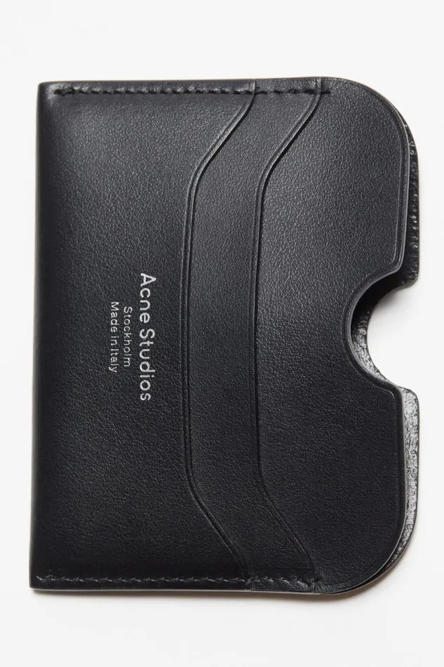 Acne Studios Leather Card Holder Black Man Small Leather Goods