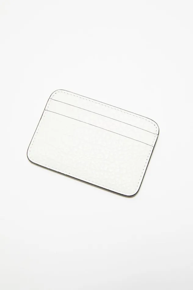 Acne Studios Leather Card Holder White Woman Small Leather Goods