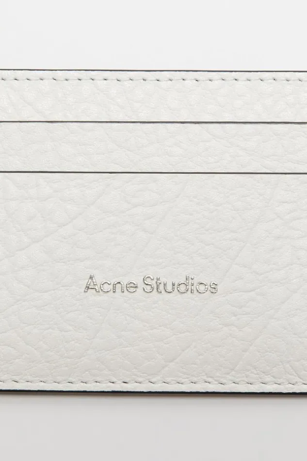 Acne Studios Leather Card Holder White Woman Small Leather Goods
