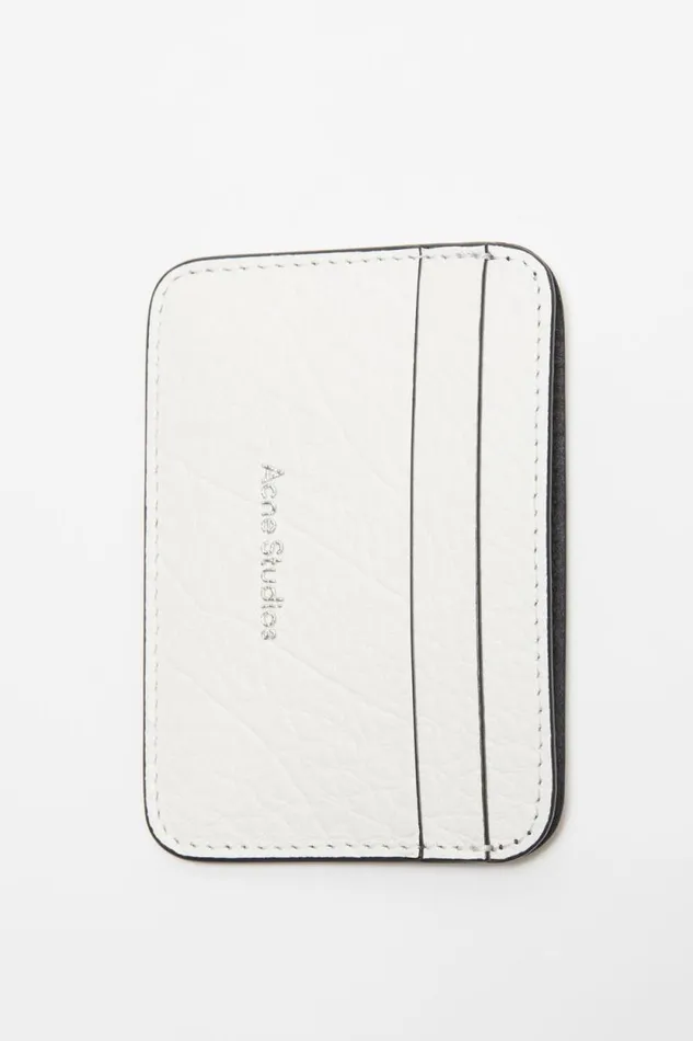 Acne Studios Leather Card Holder White Woman Small Leather Goods