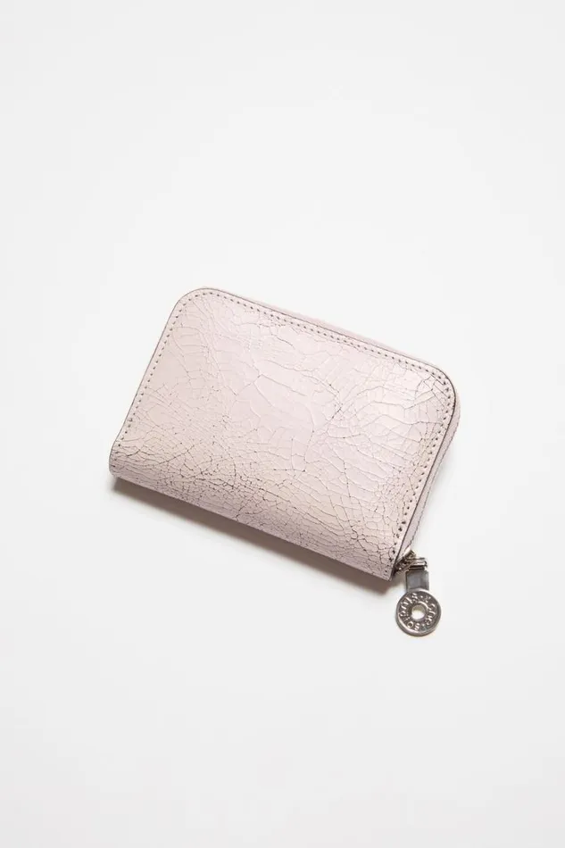 Acne Studios Leather Zip Wallet Pastel Pink Woman Small Leather Goods