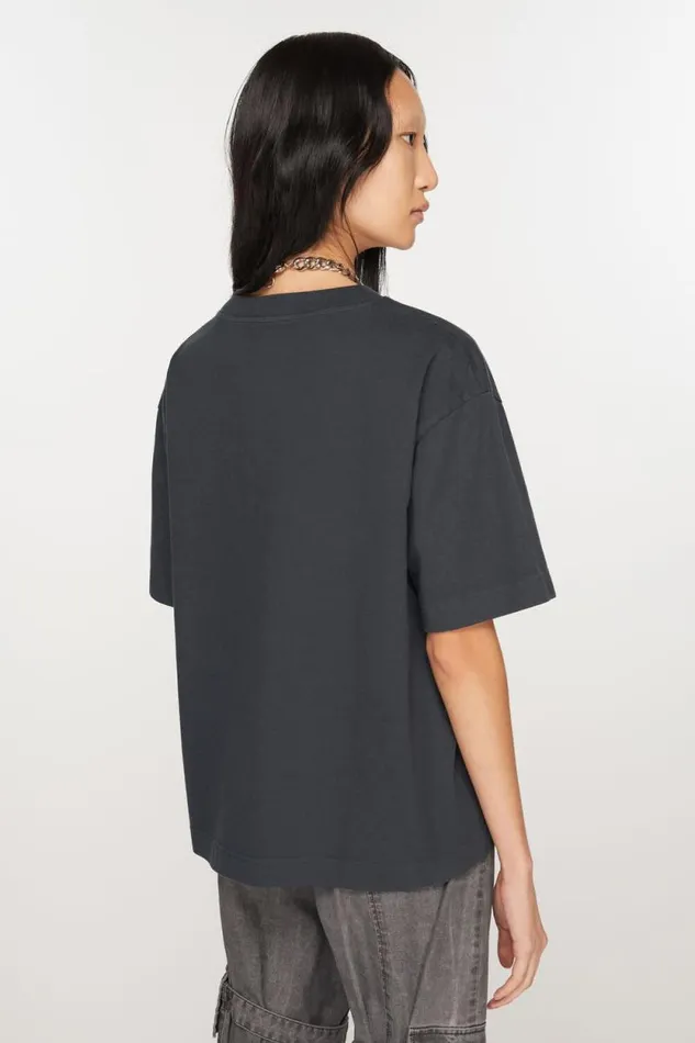 Acne Studios Logo Tshirt Black Woman Tshirts