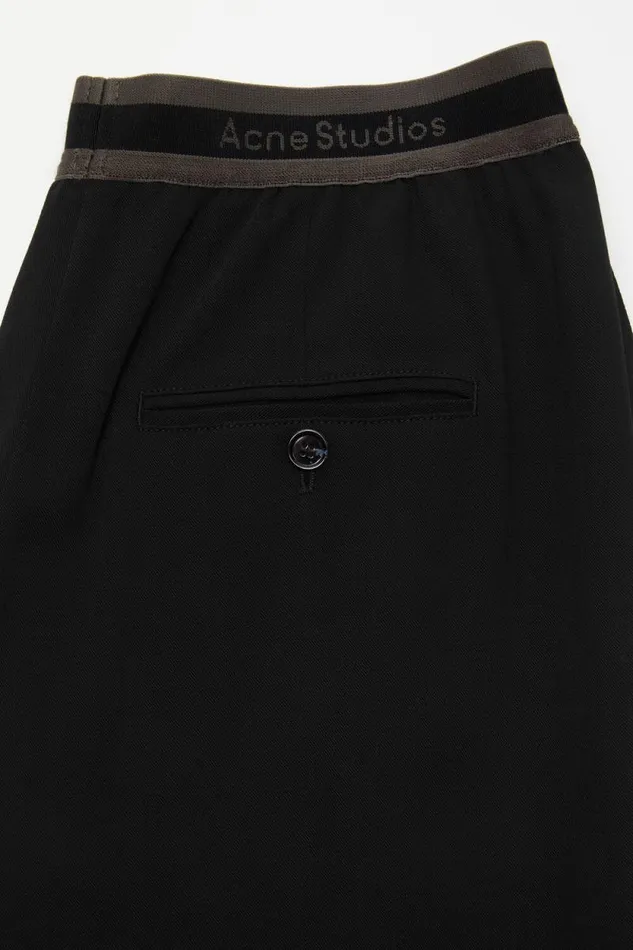 Acne Studios Logo Tape Trousers Black Woman Trousers
