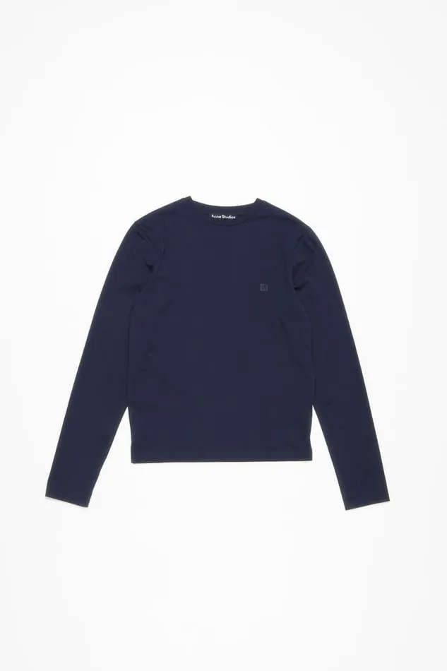 Acne Studios Long Sleeve Tshirt 8211 Regular Fit Navy Blue Woman Tshirts