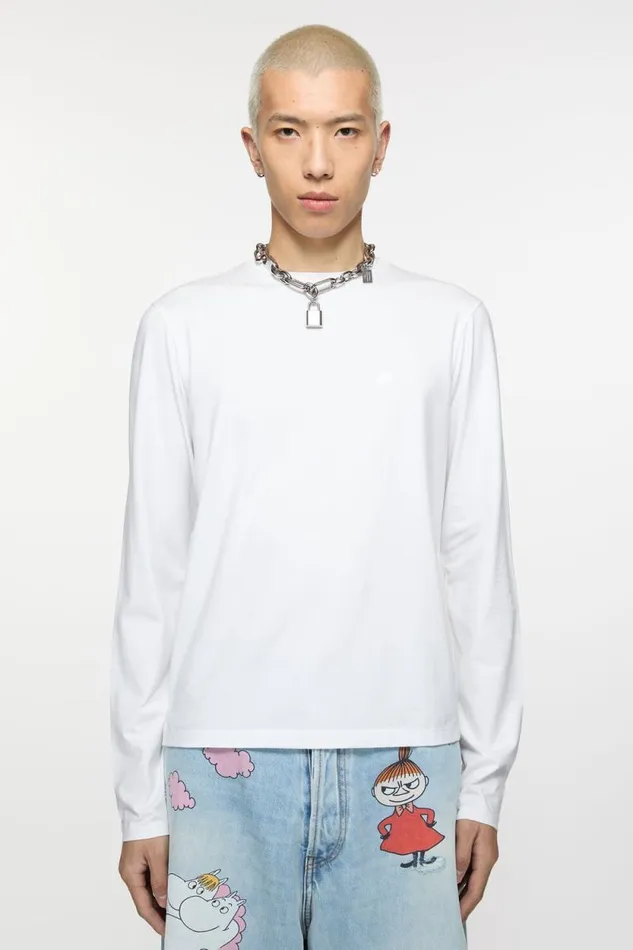 Acne Studios Long Sleeve Tshirt 8211 Regular Fit Optic White Man Tshirts