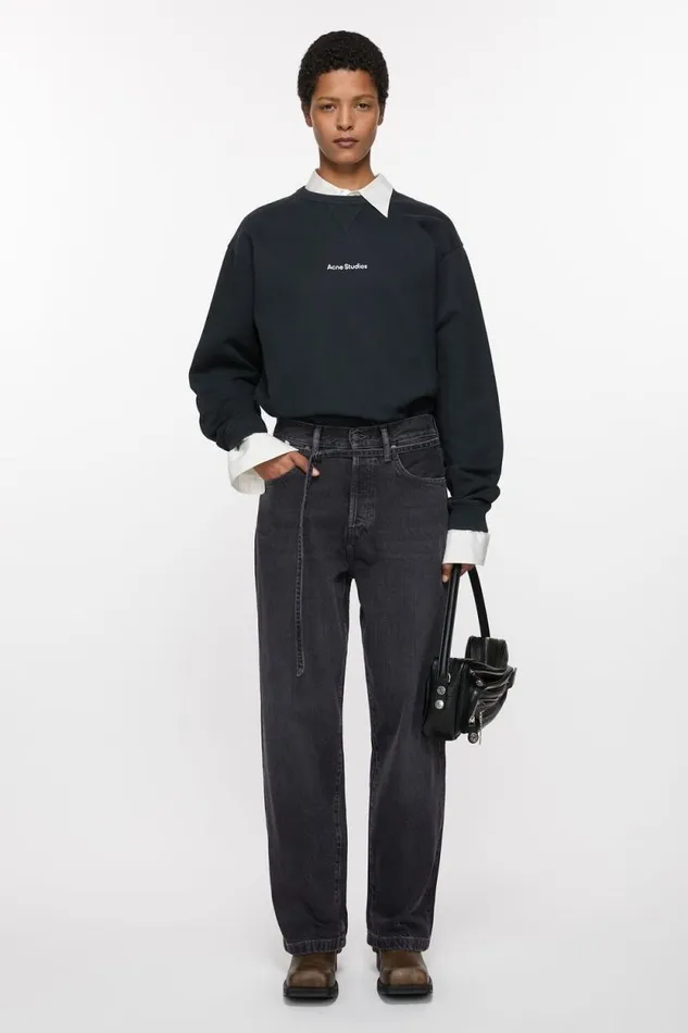 Acne Studios Loose Fit Jeans 8211 1991 Toj Black Woman Jeans