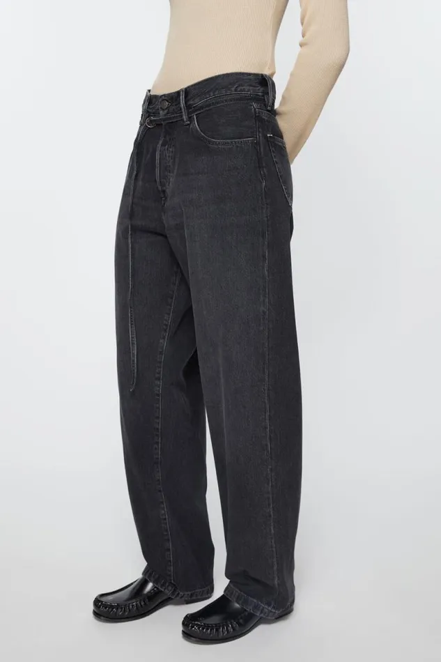 Acne Studios Loose Fit Jeans 8211 1991 Toj Black Woman Jeans
