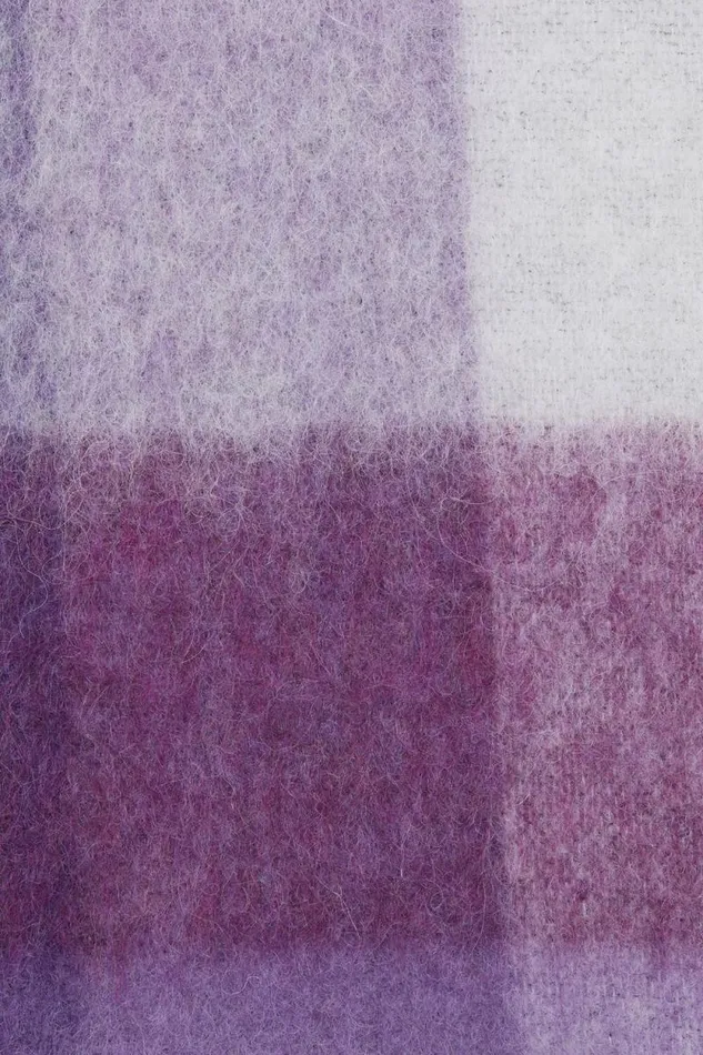 Acne Studios Mohair Checked Scarf Purplewhite Woman Scarves