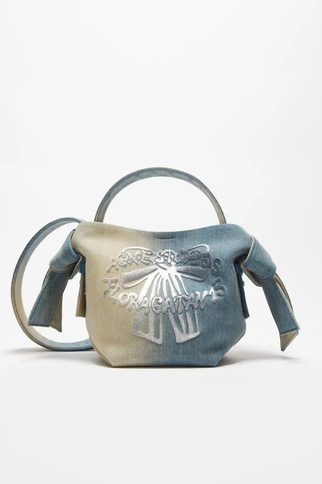 Acne Studios Musubi Mini Shoulder Bag Dusty Blue Woman Bags