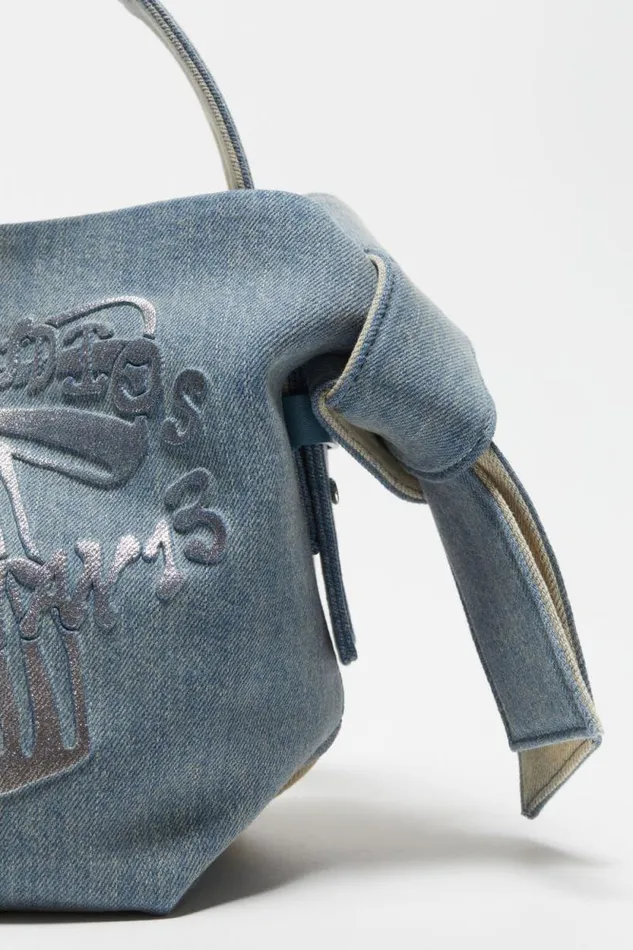 Acne Studios Musubi Mini Shoulder Bag Dusty Blue Woman Bags