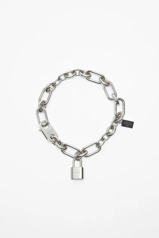 Acne Studios Padlock Chain Necklace Silver Woman Jewellery