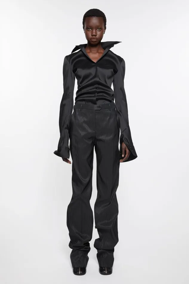 Acne Studios Pinstripe Tailored Trousers Black Woman Trousers