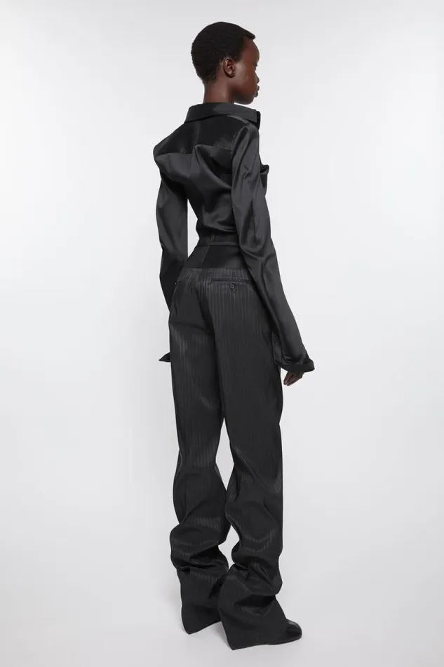 Acne Studios Pinstripe Tailored Trousers Black Woman Trousers