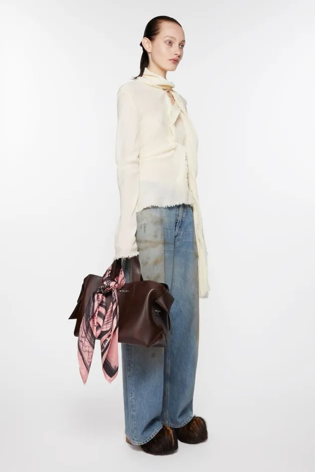 Acne Studios Print Silk Scarf Pinkblack Man Scarves
