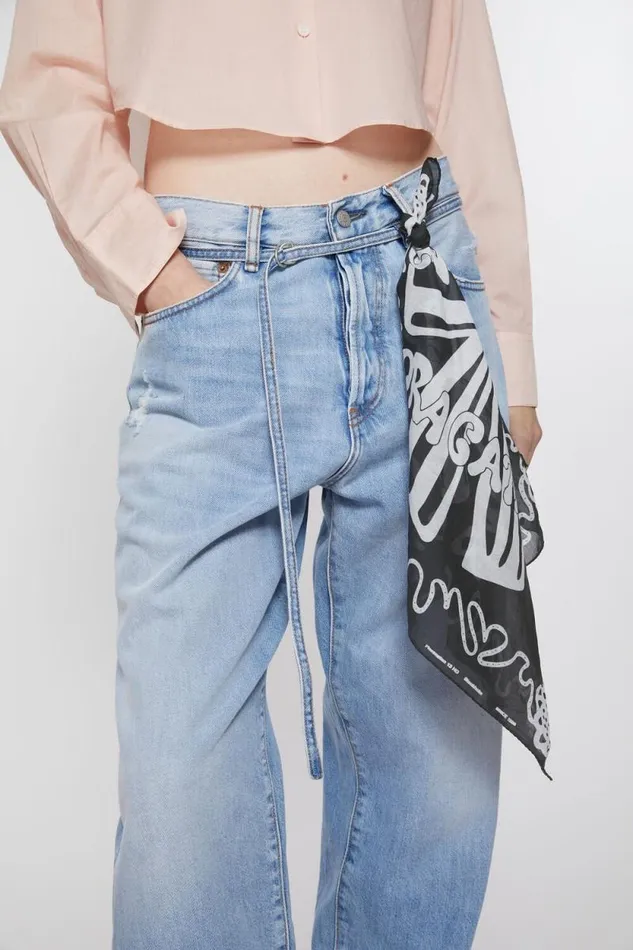 Acne Studios Printed Square Scarf Blackwhite Man Scarves