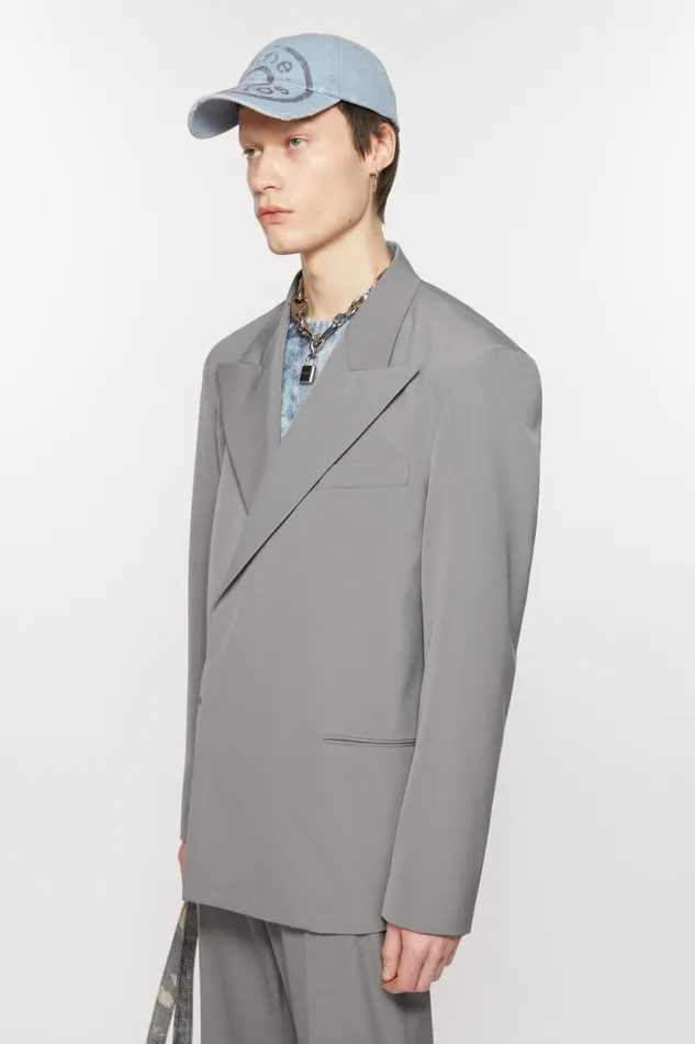 Acne Studios Regular Fit Suit Jacket Cold Grey Man Suit Jackets