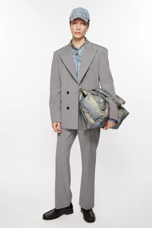 Acne Studios Regular Fit Suit Jacket Cold Grey Man Suit Jackets