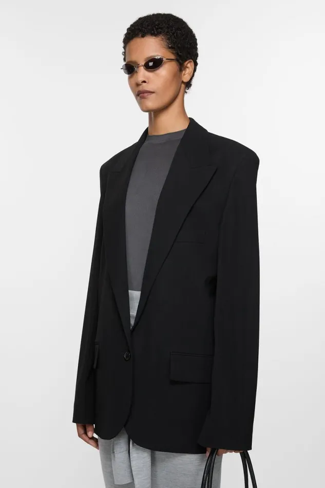 Acne Studios Singlebreasted Jacket 8211 Regular Fit Black Woman Suit Jackets