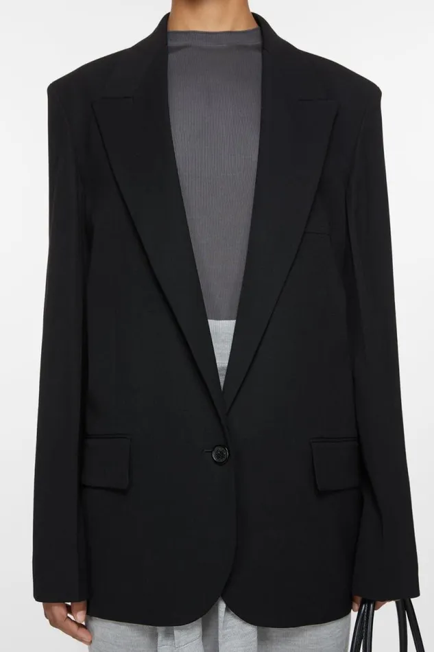 Acne Studios Singlebreasted Jacket 8211 Regular Fit Black Woman Suit Jackets