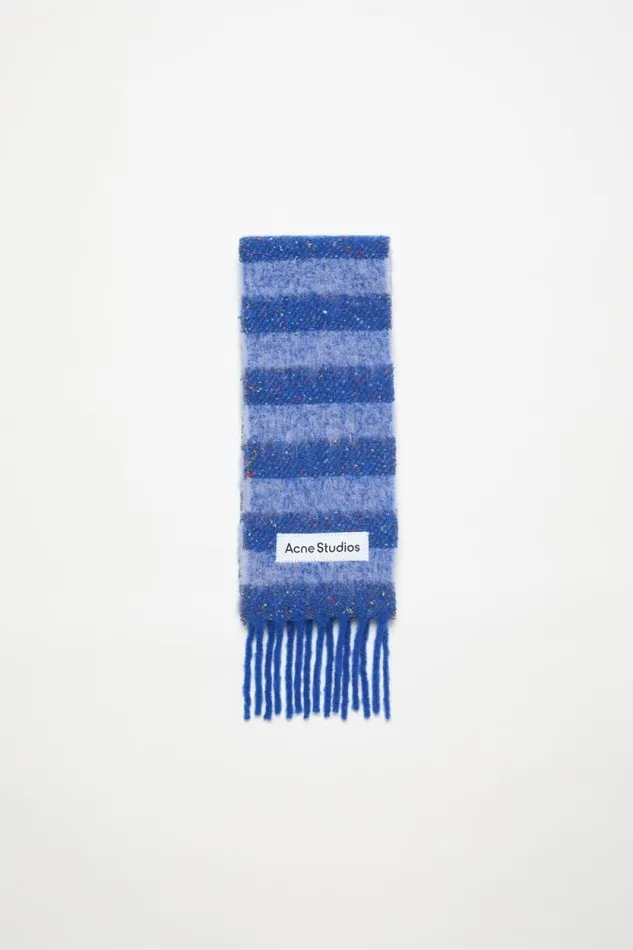 Acne Studios Stripe Alpaca Scarf 8211 Narrow Blueaqua Man Scarves