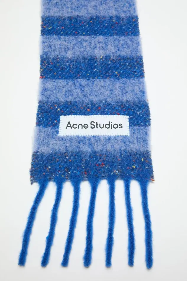 Acne Studios Stripe Alpaca Scarf 8211 Narrow Blueaqua Man Scarves