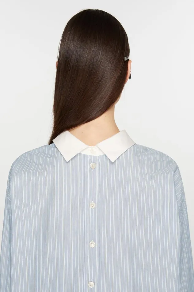 Acne Studios Stripe Buttonup Shirt Bluewhite Woman Shirts and Blouses