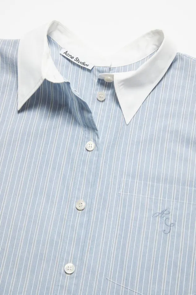 Acne Studios Stripe Buttonup Shirt Bluewhite Woman Shirts and Blouses