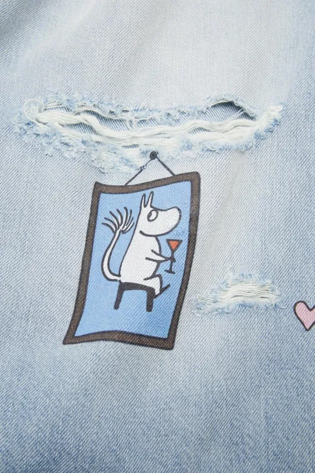 Acne Studios Super Baggy Fit Jeans 8211 2023 Acne Studios X Moomin Light Blue Woman Jeans