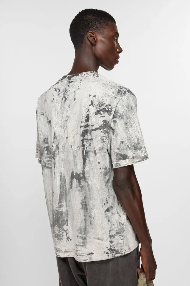 Acne Studios Tshirt Plaster Print Faded Black Man Tshirts