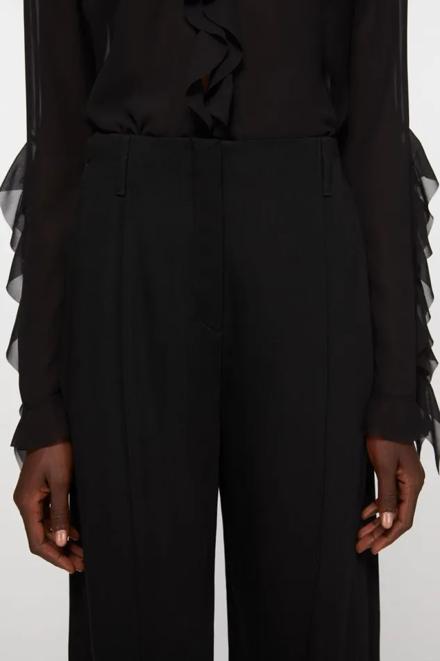 Acne Studios Tailored Wool Blend Trousers Black Woman Trousers
