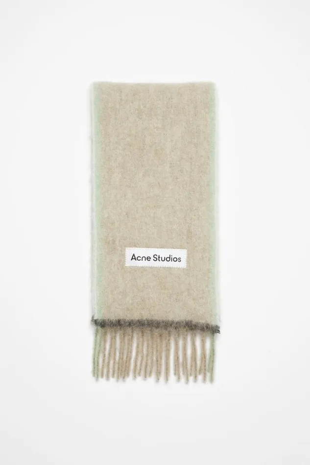 Acne Studios Wool Mohair Scarf 8211 Narrow Beigegrey Woman Scarves