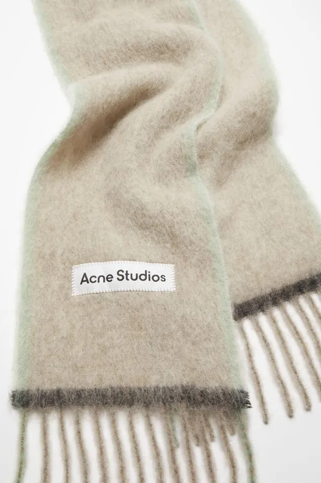 Acne Studios Wool Mohair Scarf 8211 Narrow Beigegrey Woman Scarves