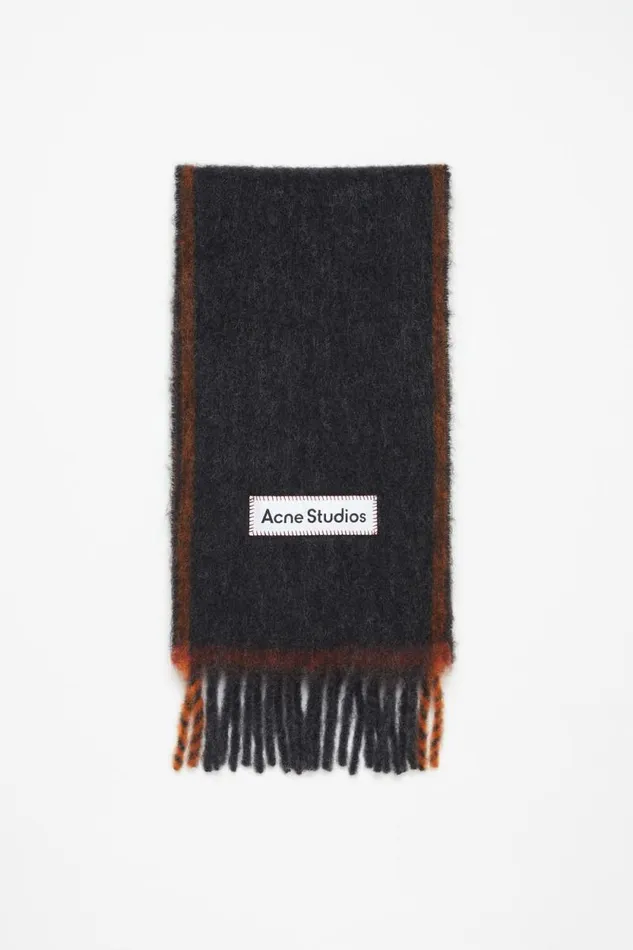 Acne Studios Wool Mohair Scarf 8211 Narrow Black Woman Scarves