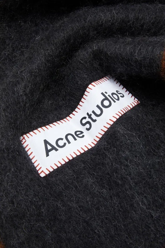 Acne Studios Wool Mohair Scarf 8211 Narrow Black Woman Scarves