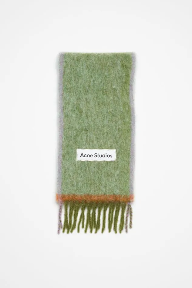 Acne Studios Wool Mohair Scarf 8211 Narrow Grass Green Woman Scarves