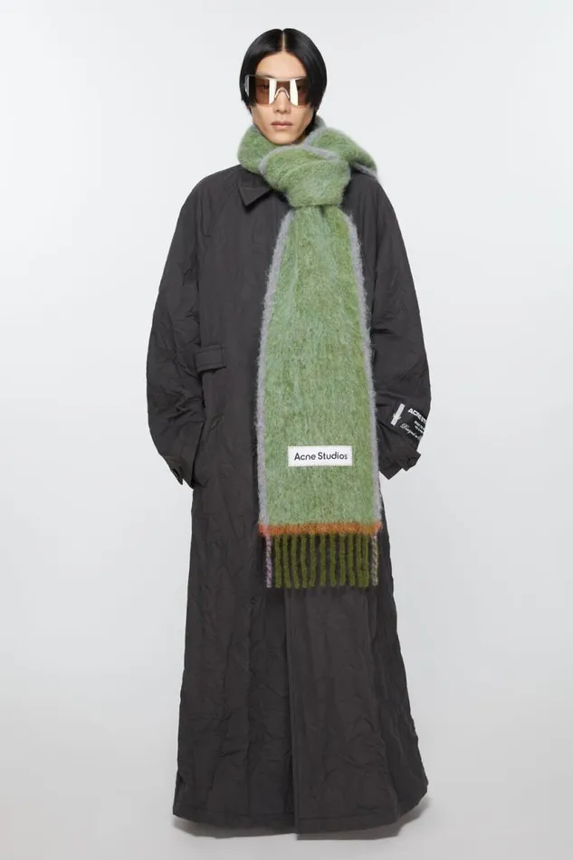 Acne Studios Wool Mohair Scarf 8211 Narrow Grass Green Woman Scarves