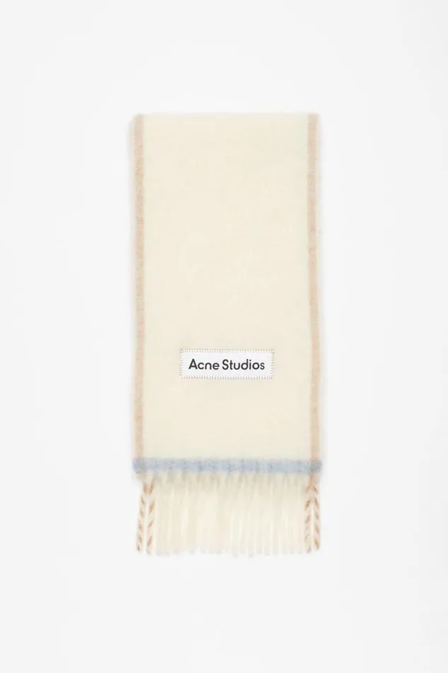 Acne Studios Wool Mohair Scarf 8211 Narrow White Man Scarves