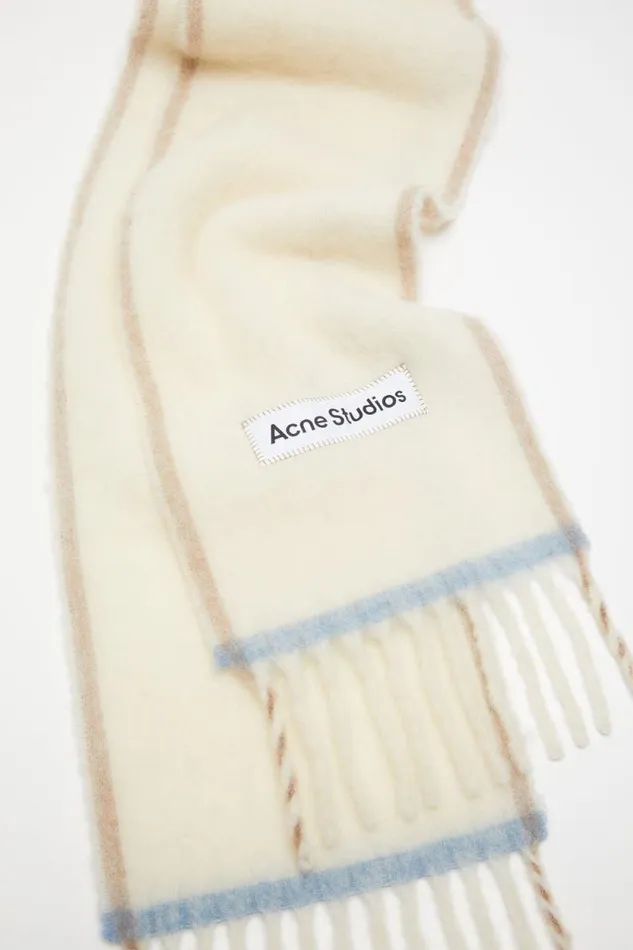 Acne Studios Wool Mohair Scarf 8211 Narrow White Man Scarves