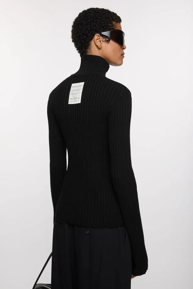 Acne Studios Zip Up Cardigan Black Woman Knitwear