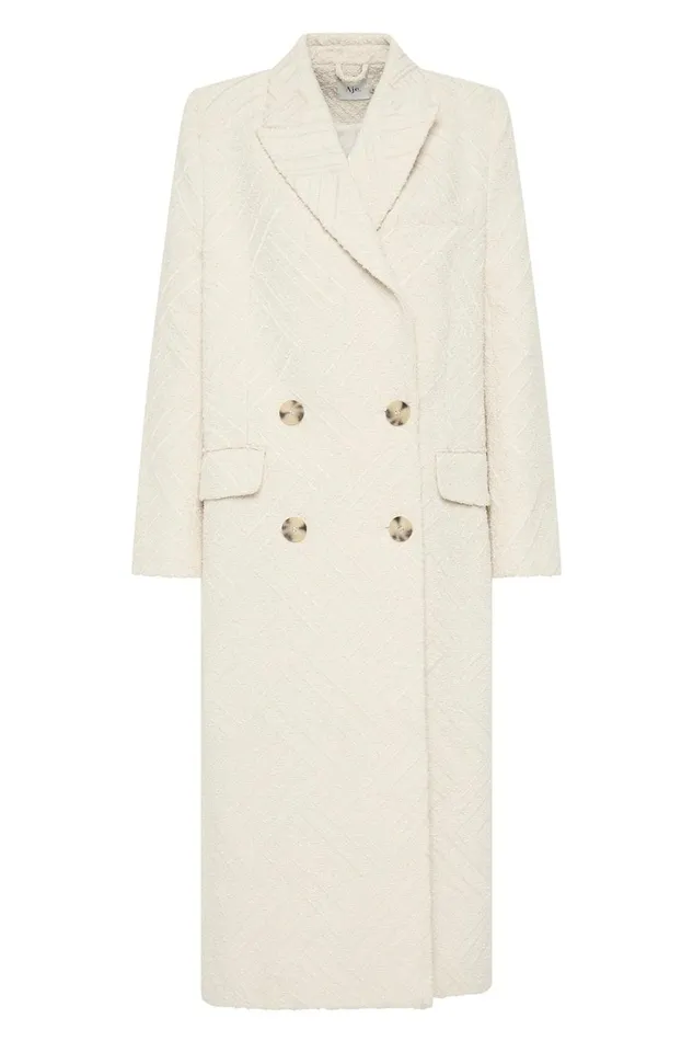 Aje Blazers Jackets and Coats Tectonic Jacquard Coat Cream 8211 Women