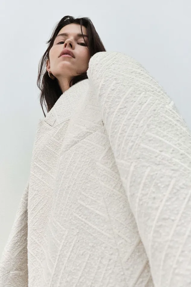 Aje Blazers Jackets and Coats Tectonic Jacquard Coat Cream 8211 Women
