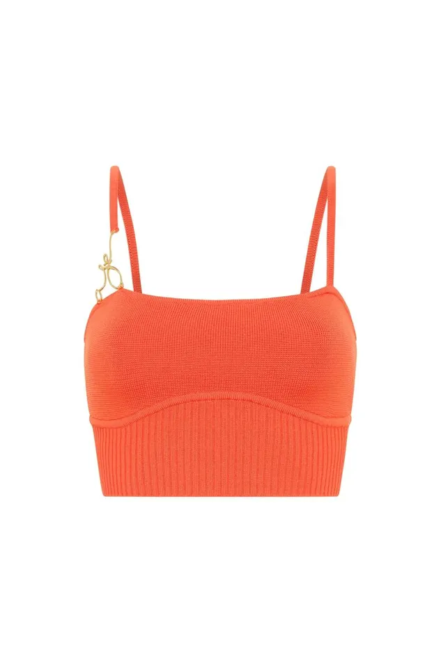 Aje Body and Crepe Knit Lucia Knit Bustier Coral 8211 Women Aje Body and Crepe Knit Lucia Knit Bustier Coral 8211 Women