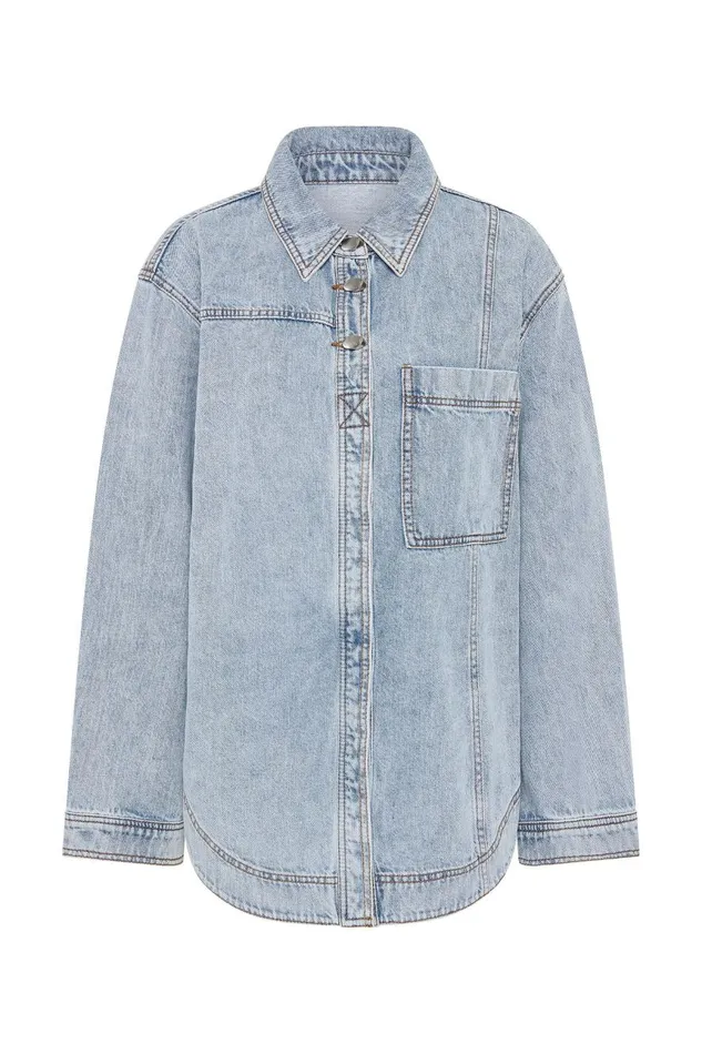Aje Denim Aura Denim Shirt Sea Spray Wash 8211 Women Aje Denim Aura Denim Shirt Sea Spray Wash 8211 Women