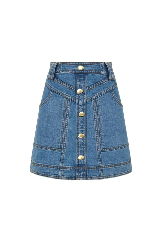 Aje Denim Belmond Denim Mini Skirt 90039s Wash 8211 Women