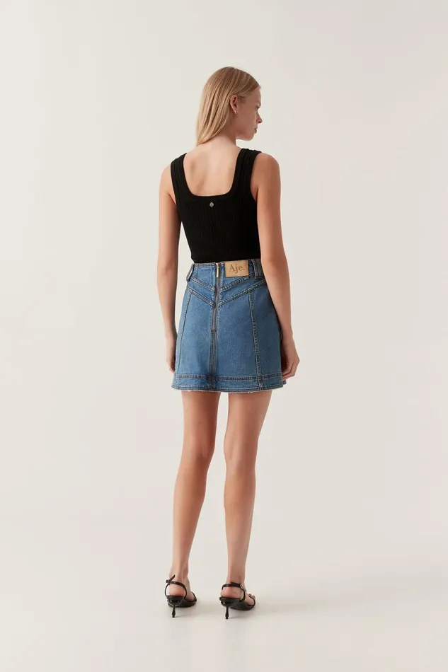 Aje Denim Belmond Denim Mini Skirt 90039s Wash 8211 Women