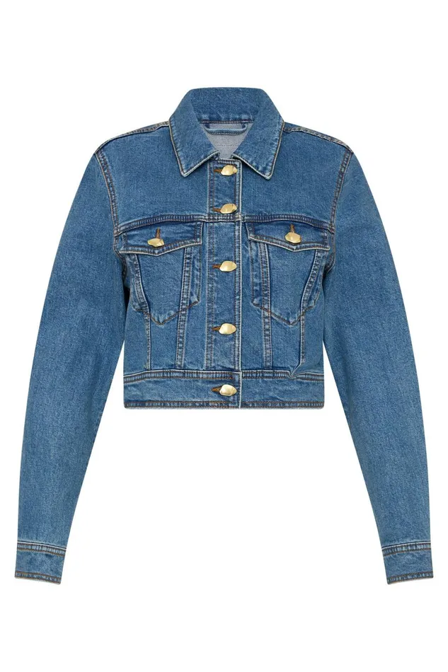 Aje Denim Coda Denim Cropped Jacket 90039s Wash 8211 Women