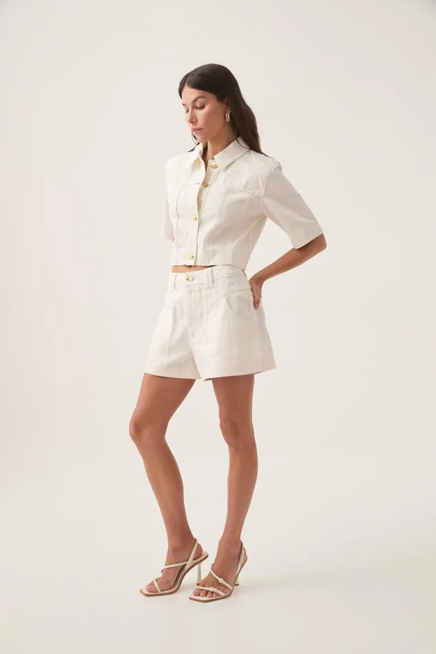 Aje Denim Ren Belmond Denim Short White 8211 Women